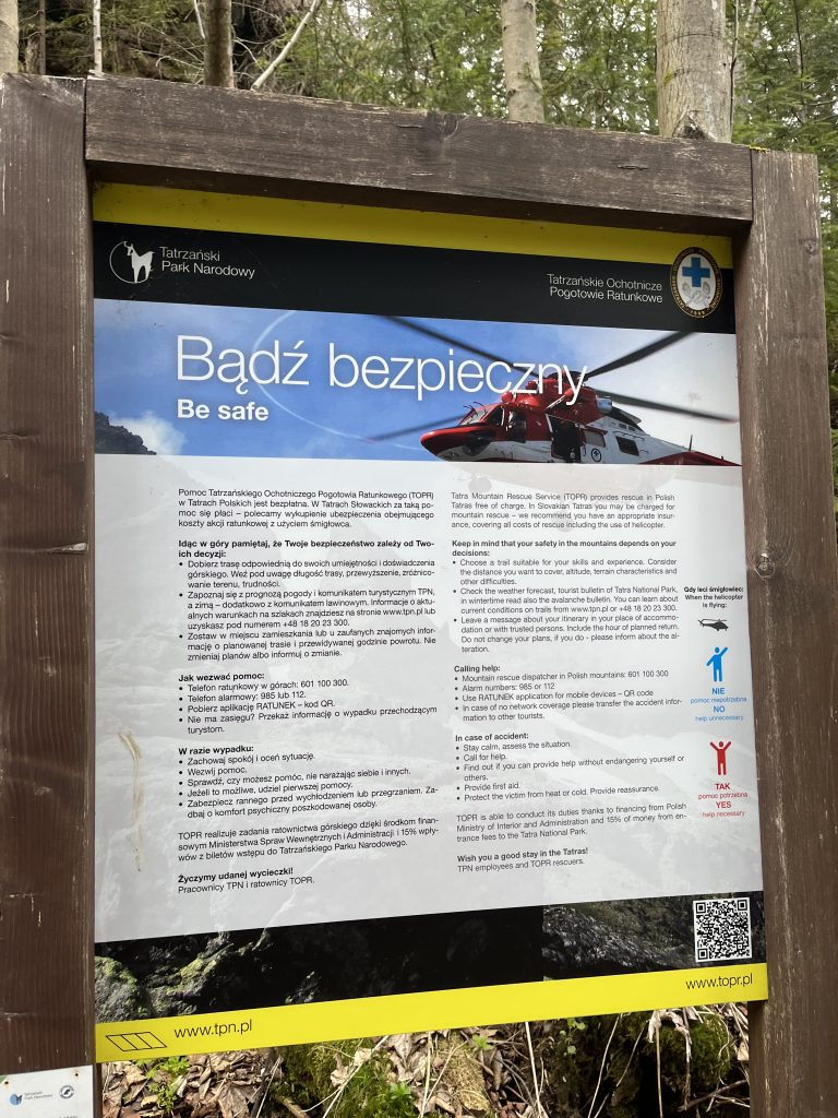 Bezpieczeństwo w górach - infografika